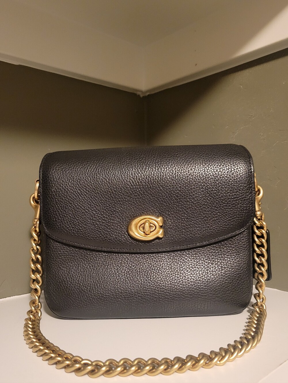 Coach Cassie 19 Black Leather Crossbody Bag
